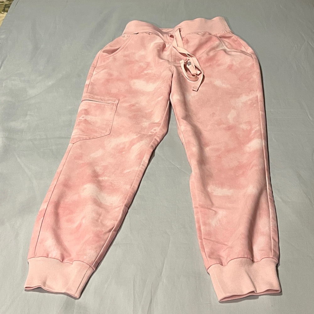 Figs Pink Technical Collection High Waisted Zamora Jogger Scrub Pants size XS/P